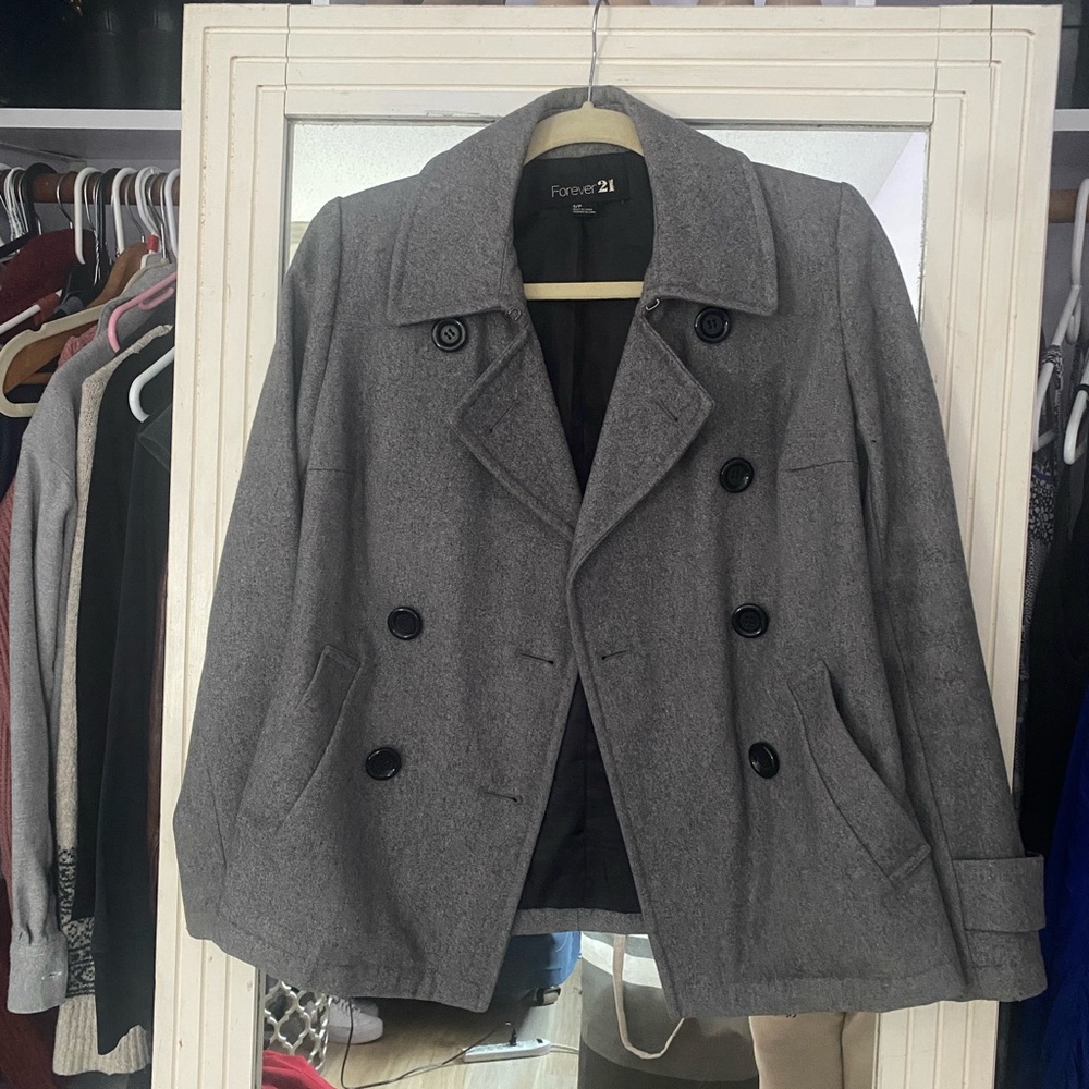 Forever 21 Charcoal Peacoat